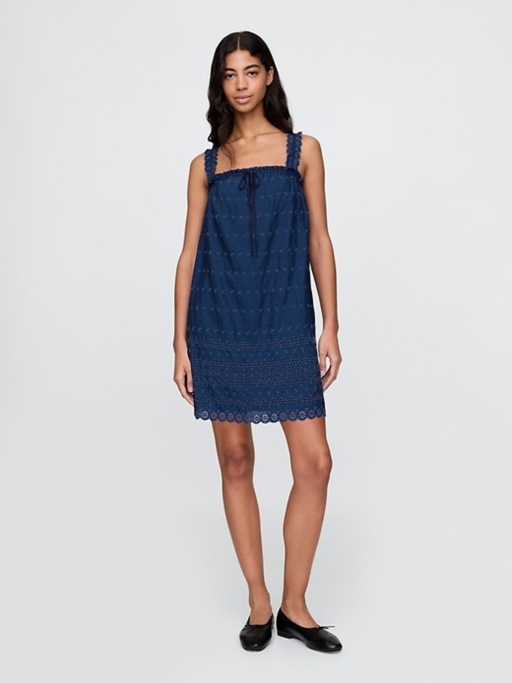 Gap x DÔEN Eyelet Shift Mini Dress